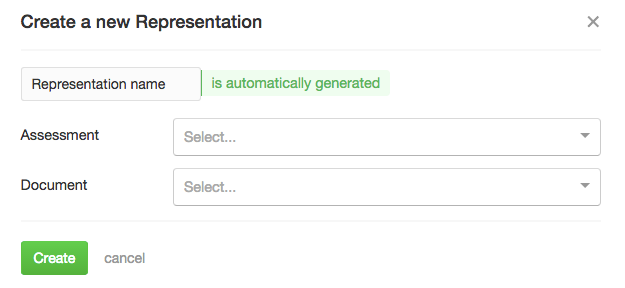 Creating representations